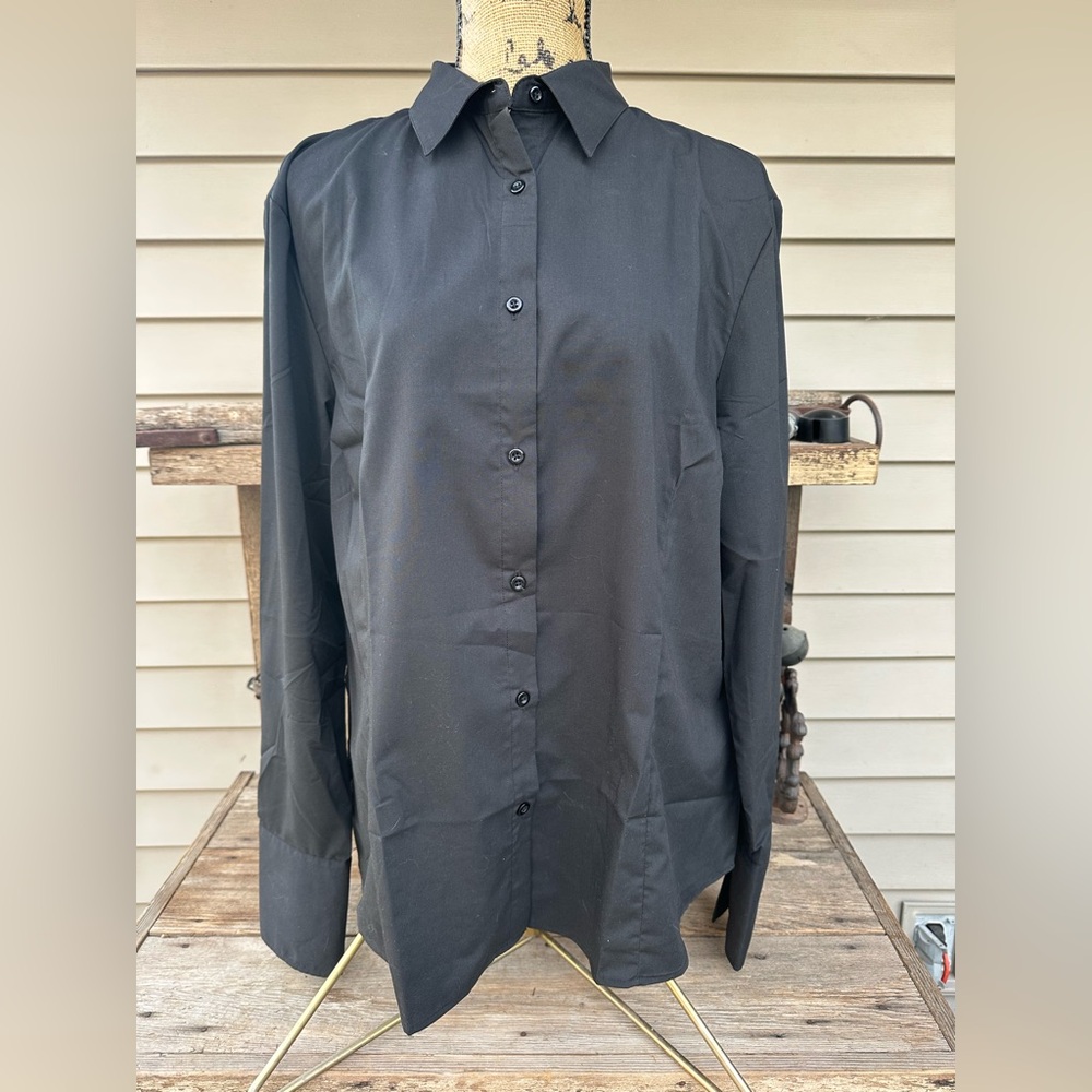 Ladies 1X Doublju Black Long Sleeve Shirt
